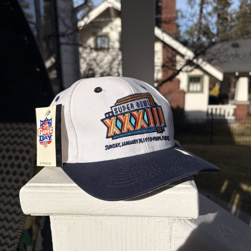 Vintage NFL Super Bowl XXXIII Atlanta Falcons Snapback Cap Hat Dead Stock 1999